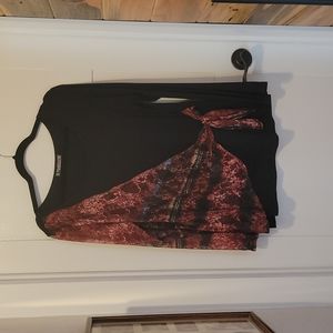 Black Faux Wrap Tunic